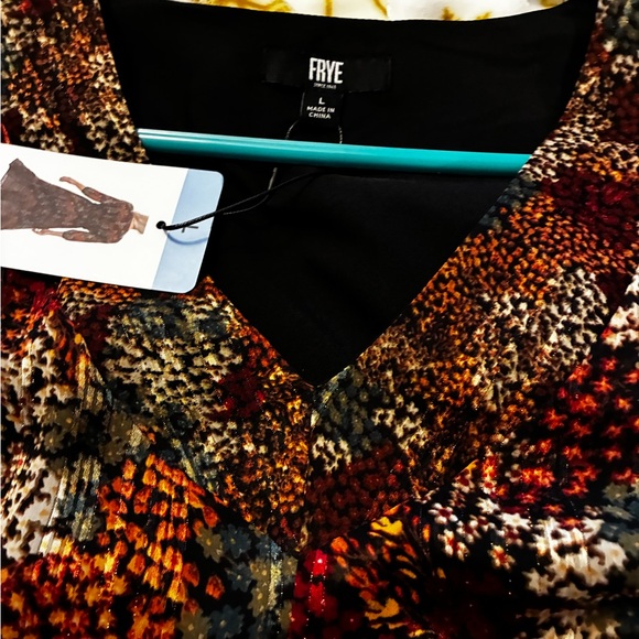 Frye Floral Brown Long Sleeve Maxi Dress in Autumn Mix - Picture 7 of 11